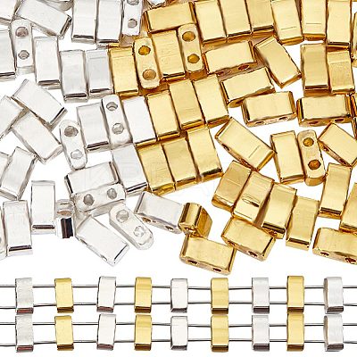 240Pcs 2 Colors Metallic Colours Glass Seed Beads SEED-CN0001-11-1