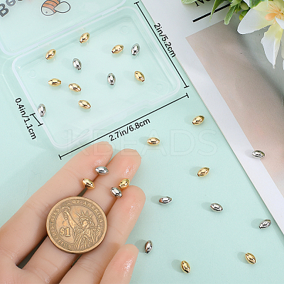 40Pcs 2 Colors Brass Beads KK-BBC0015-12-1