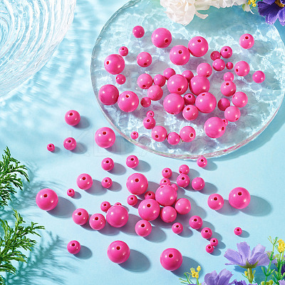 100Pcs 5 Styles Opaque Acrylic Beads MACR-TADJ0001-12C-1