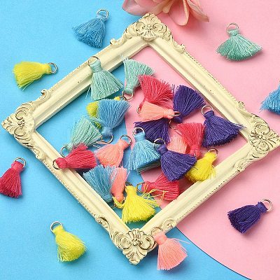30Pcs 6 Colors Polycotton(Polyester Cotton) Tassel Pendant Decorations FIND-YW0003-21-1