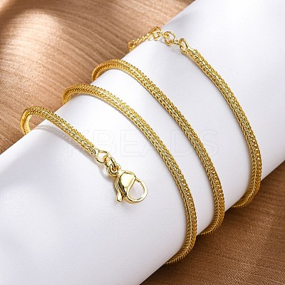 Brass Wheat Chains Necklace for Women NJEW-P265-26G-1