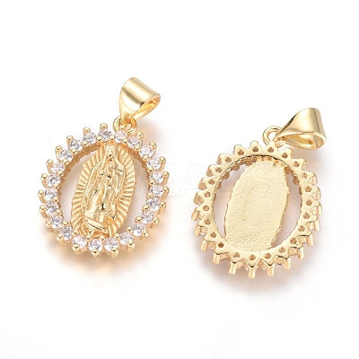 Brass Micro Pave Cubic Zirconia Pendants KK-I657-32G-B-1