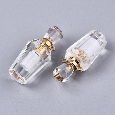 Faceted Natural Quartz Crystal Pendants G-T131-14H-1