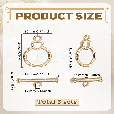 5Bags Eco-friendly Brass Toggle Clasps KK-LP0004-29G-1