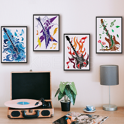 4Pcs 4 Styles PET Hollow Out Drawing Painting Stencils DIY-WH0394-0078-1