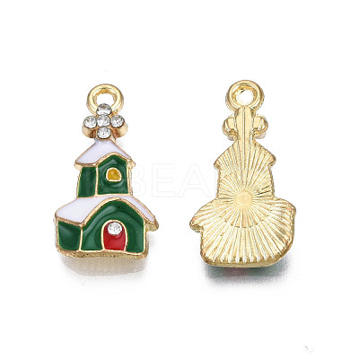 Rack Plating Alloy Enamel Pendants ENAM-N055-147B-1