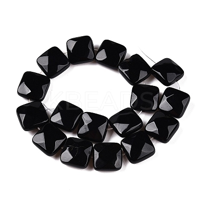 Dyed & Heated Natural Black Agate Beads Strands G-T138-165-1