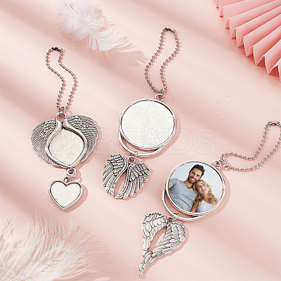 6Pcs 3 Styles Zinc Alloy Heat Transfer Sublimation Blank Pendant Decorations AJEW-GA0007-52-1