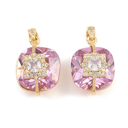 Brass Pave Cubic Zirconia Pendants CU-CBAA6E8-02G-1