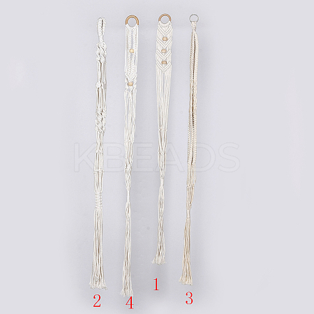 Handmade Cotton Rope Hanging Planters Sets LS-AJEW-WH0112-05-1