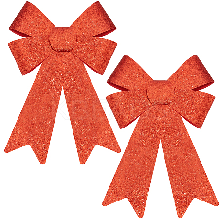 Christmas PVC Glitter Bowknot AJEW-SP0003-72C-01-1