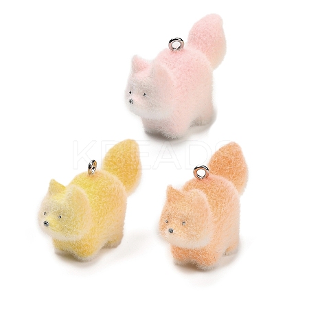 Flocky Opaque Resin Pendants RESI-G112-05-1