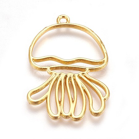 Zinc Alloy Open Back Bezel Pendants PALLOY-WH0039-03G-D-1