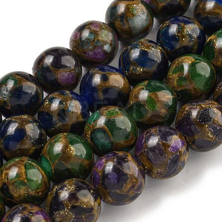 Synthetic Gold Clinquant Stone Beads Strands G-P549-A01-03-1