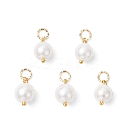 Shell Pearl Round Charms PALLOY-JF04476-01-1