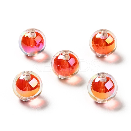 Two Tone UV Plating Rainbow Iridescent Acrylic Beads TACR-D010-03A-08-1