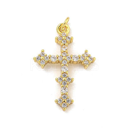 Rack Plating Brass Micro Pave Cubic Zirconia Pendants KK-G513-34G-1