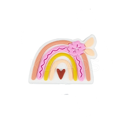 Rainbow Silicone Focal Beads SI-JX0112A-01-1