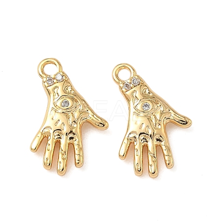 Brass Micro Pave Clear Cubic Zirconia Charms KK-B160-28G-1