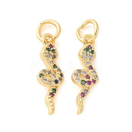 Brass Micro Pave Cubic Zirconia Charms KK-U056-35G-1