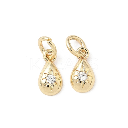 Brass Micro Pave Cubic Zirconia Pendants KK-D386-02G-1