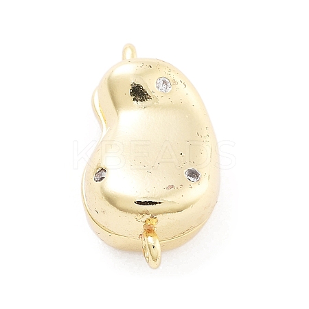 Brass Micro Pave Clear Cubic Zirconia Magnetic Clasps KK-C066-03G-1