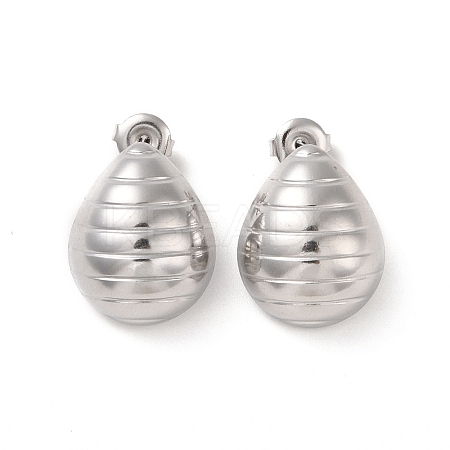 Non-Tarnish Teardrop 304 Stainless Steel Stud Earrings for Women EJEW-L272-023P-1