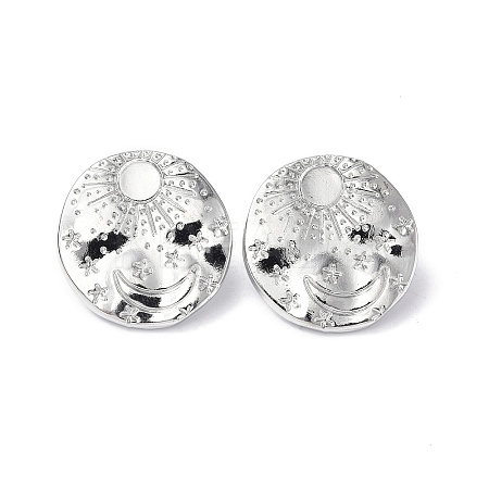 Tarnish Resistant 304 Stainless Steel Sun with Moon Stud Earrings for Women LS-EJEW-F300-06P-1