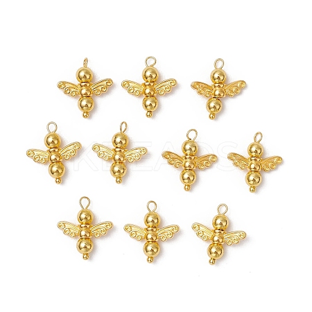 10Pcs Electroplated Synthetic Non-magnetic Hematite Beaded Angel Charms PALLOY-JF03636-02-1