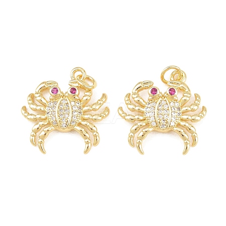 Brass Micro Pave Cubic Zirconia Pendants KK-C162-087B-G-1