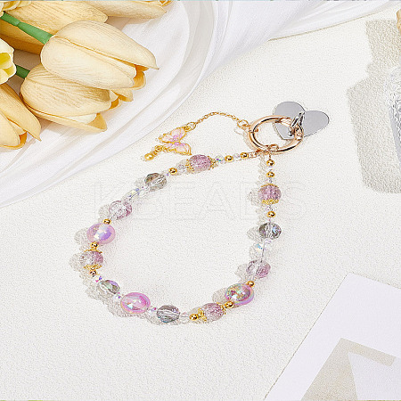 1Pc Glass & Acrylic Beaded Mobile Phone Straps AJEW-LP0004-37-1