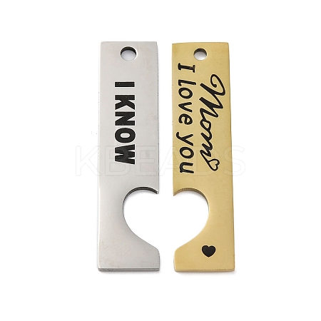 Mother's Day 201 Stainless Steel Big Pendants STAS-R002-21PG-04-1