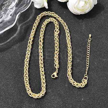 Brass Wheat Chains Necklaces for Women NJEW-B157-21G-1