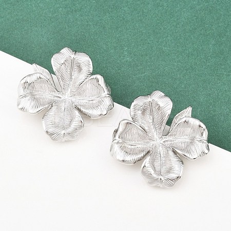 304 Stainless Steel Flower Stud Earrings EJEW-K268-76P-1