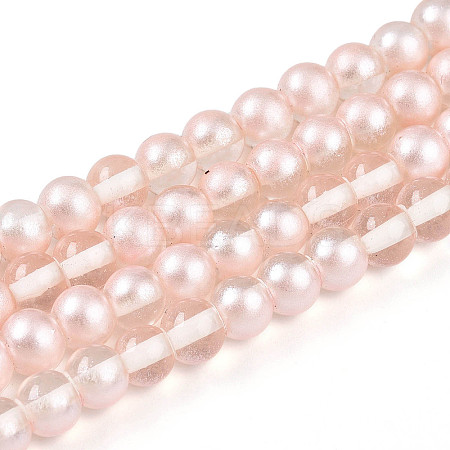 Baking Paint Transparent Glass Beads Strands DGLA-N011-6mm-03-1