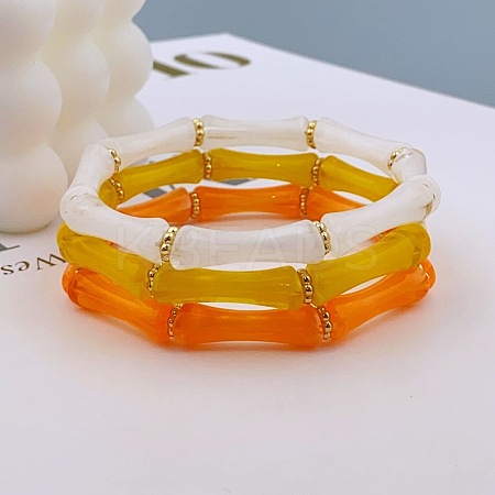 Acrylic Bamboo Joint Beaded Bracelets for Women FS-WG26A21-12-1