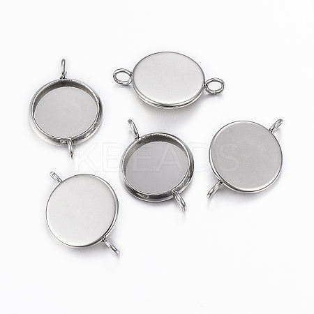 Tarnish Resistant 304 Stainless Steel Cabochon Connector Settings LS-STAS-K155-20P-1