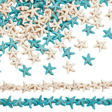 4 strands 2 colors Synthetic Turquoise Beads Strands TURQ-AR0001-44-1
