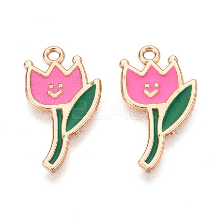 Alloy and Enamel Pendants ENAM-T021-34B-G-1