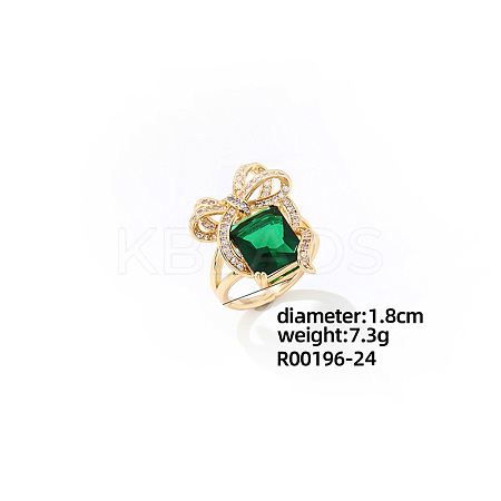 Elegant Brass Bowknot Finger Rings for Women DK0031-2-1