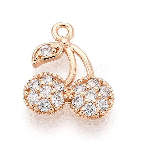 Brass Micro Pave Cubic Zirconia Charms KK-T076-05KCG-1
