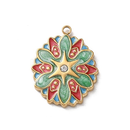 304 Stainless Steel Enamel Pendants STAS-Z146-02G-02A-1