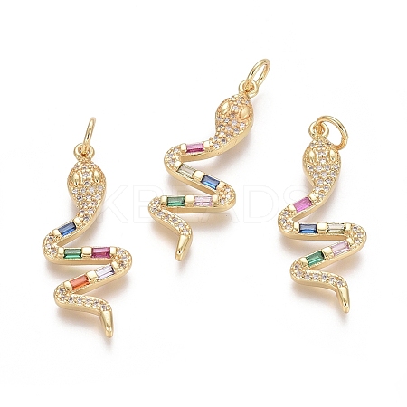 Brass Micro Pave Cubic Zirconia Pendants LS-ZIRC-G152-29G-1