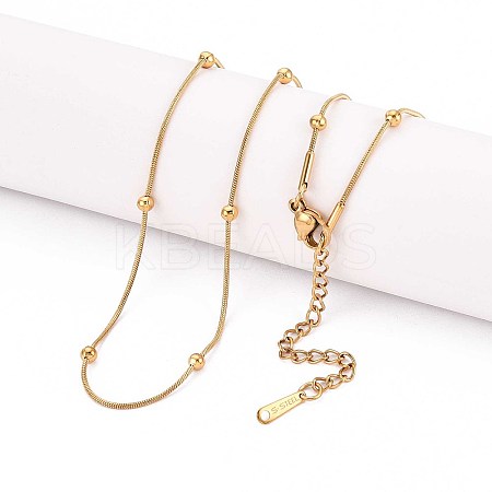 1MM 304 Stainless Steel Satellite Chain Necklaces NJEW-N058-07B-G-1