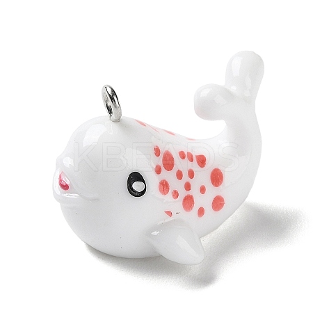 Sea Animal Theme Opaque Resin Pendants RESI-D071-04H-1