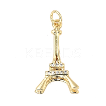 Brass With Cubic Zirconia Pendants KK-Q006-03G-1
