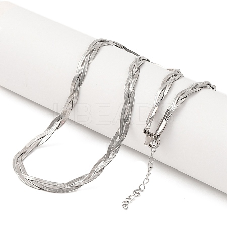 304 Stainless Steel Snake Chains Necklaces NJEW-M075-02B-P-1
