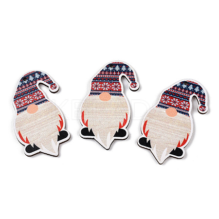 Christmas Single Face Printed Wood Big Pendants WOOD-H102-01G-1