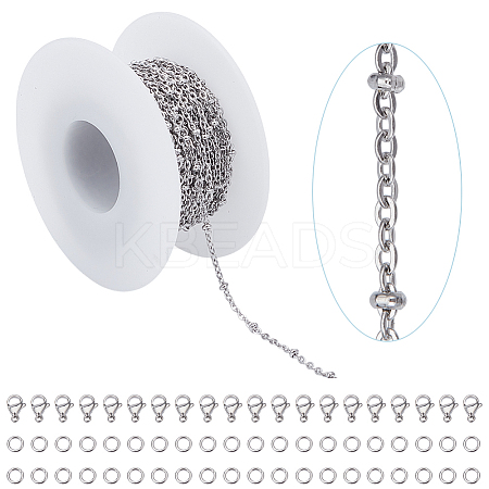 DIY 304 Stainless Steel Cable Chains Necklaces/Bracelets Making Kits DIY-GO0002-45-1