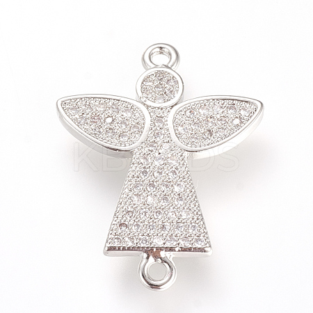 Long-Lasting Plated Brass Micro Pave Cubic Zirconia Links X-ZIRC-S053-17P-1